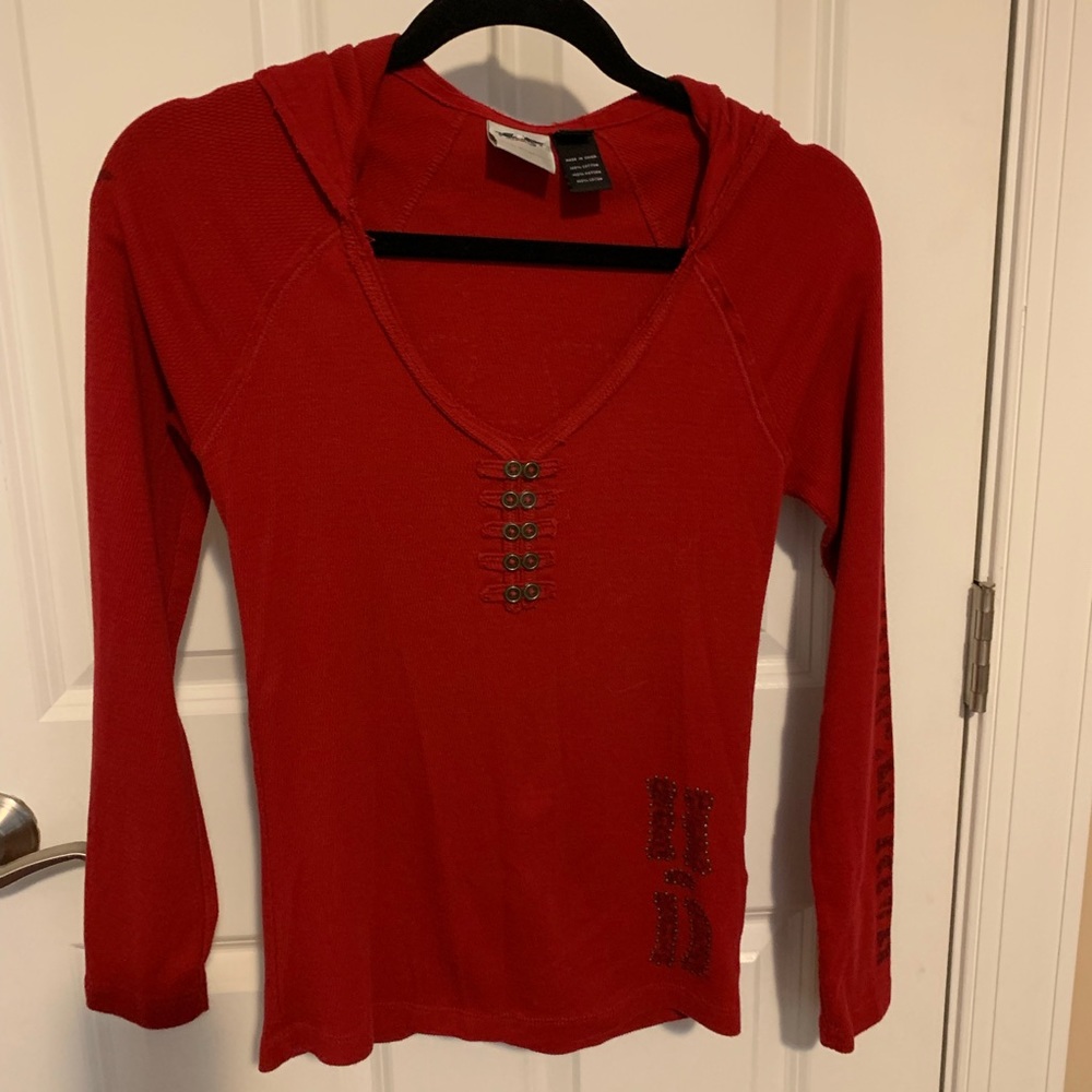 Harley Davidson Thermal Hoodie Stud Detail Size S